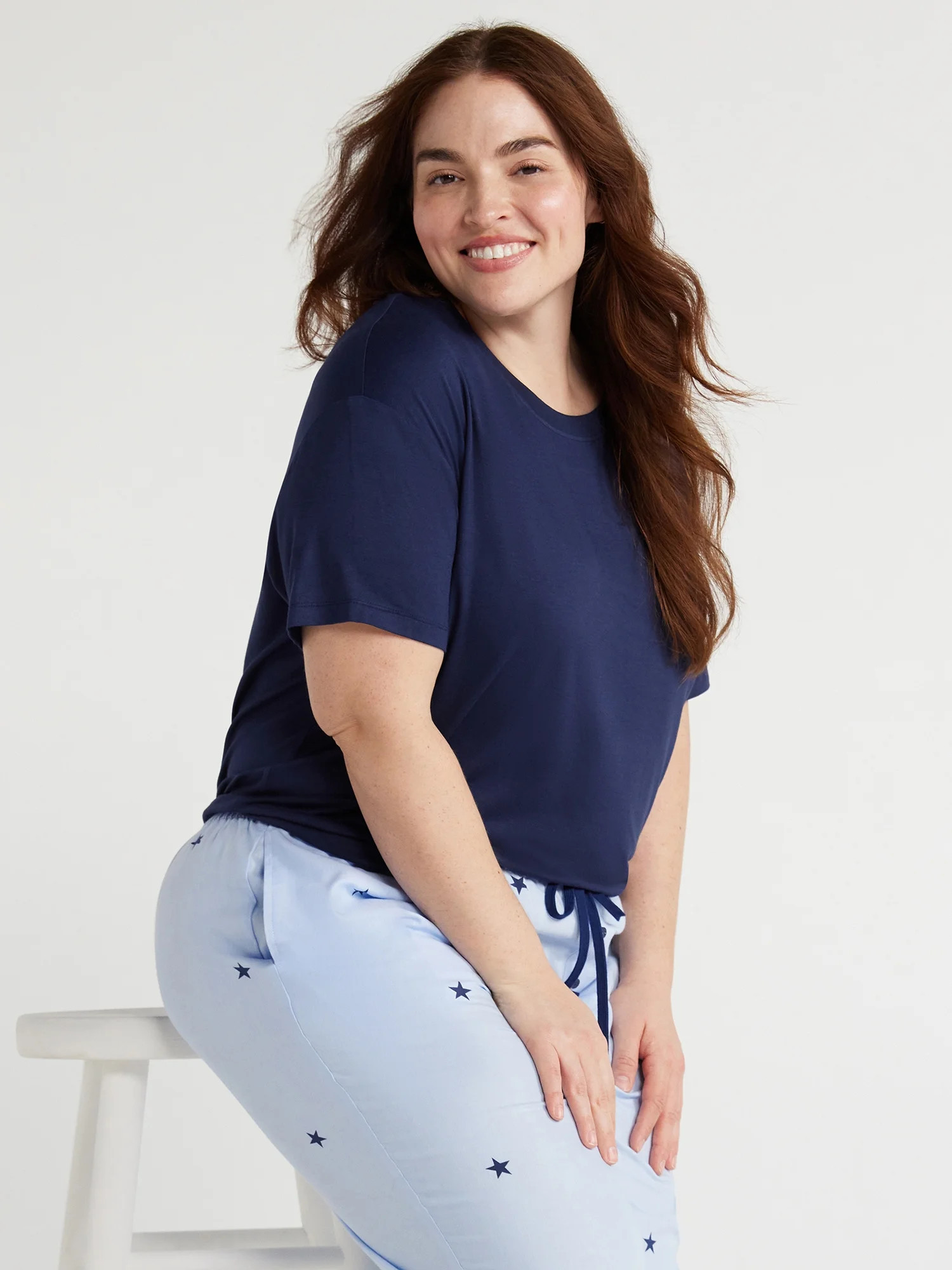 Joyspun Women's Short Sleeve Knit Sleep T-Shirt, Sizes S to 3X | Walmart (US)