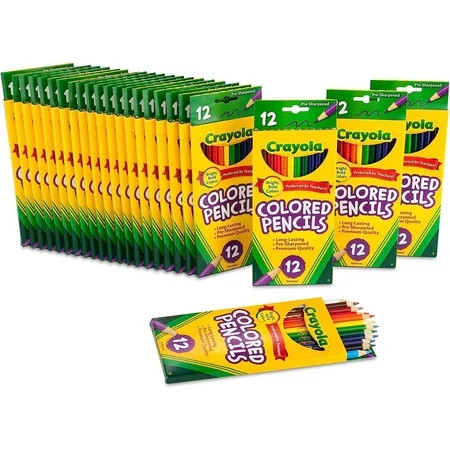 Crayola Bulk Colored Pencils, Pre-sharpened, Bulk School Supplies for Teachers, 12 Assorted Colors, Pack of 24 | Walmart (US)