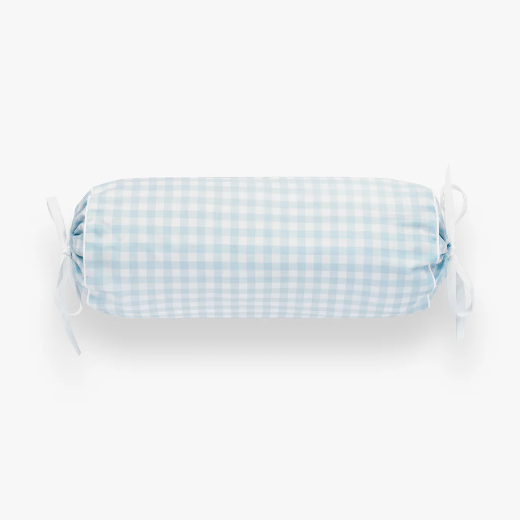 Picnic Gingham Bolster Pillow - Blue | Gooselings