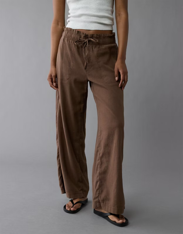 AE Dreamy Drape Linen-Blend Pull-On Pant | American Eagle Outfitters (US & CA)