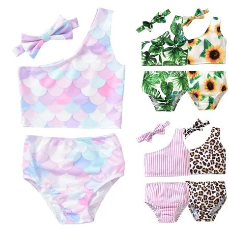 Toddler Kids Baby Girl Mermaid Scale Bikini Tankini Set Swimwear Swimsuit Bathing Swimming Suit | Walmart (US)