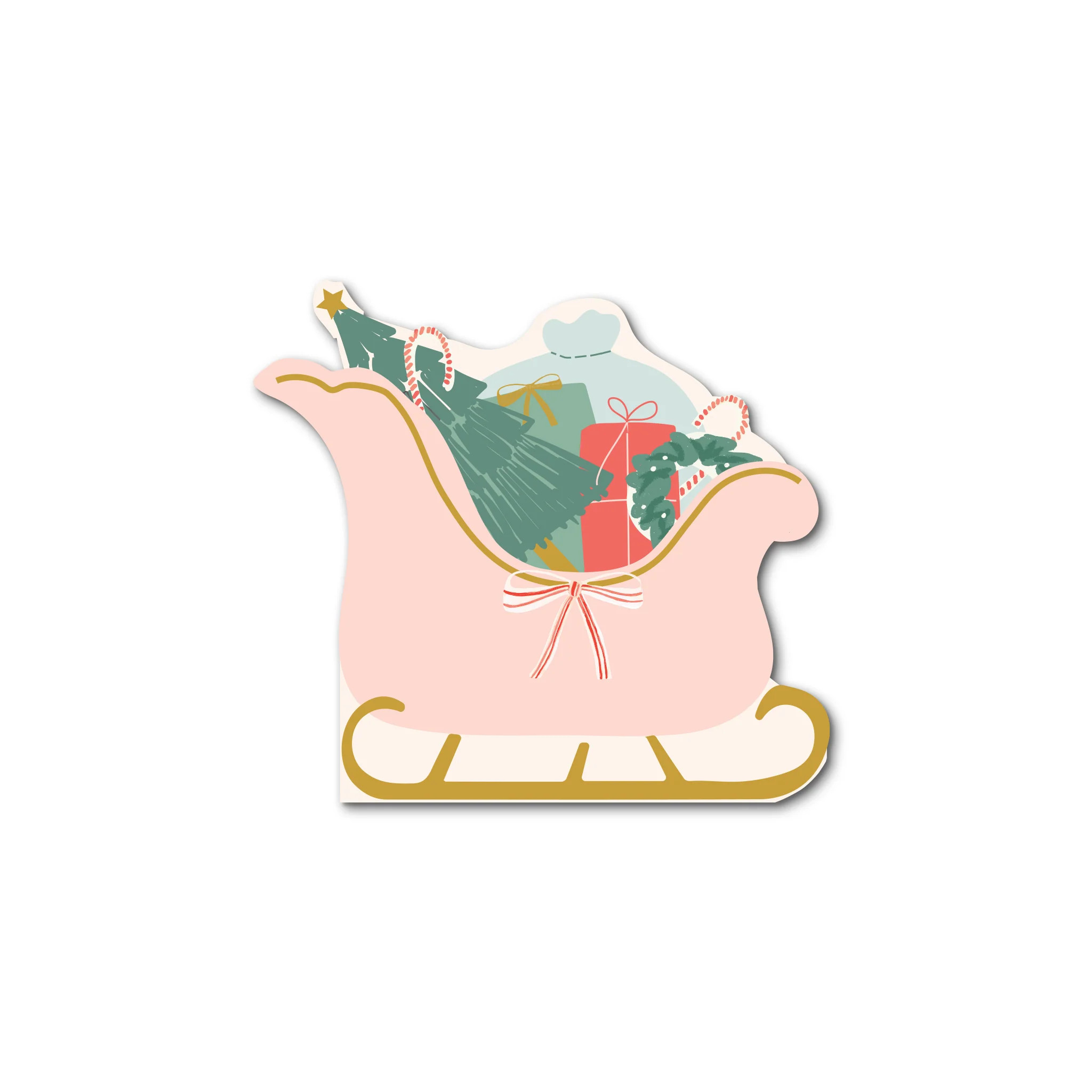 Village Christmas Sleigh Shaped Napkin | My Mind's Eye