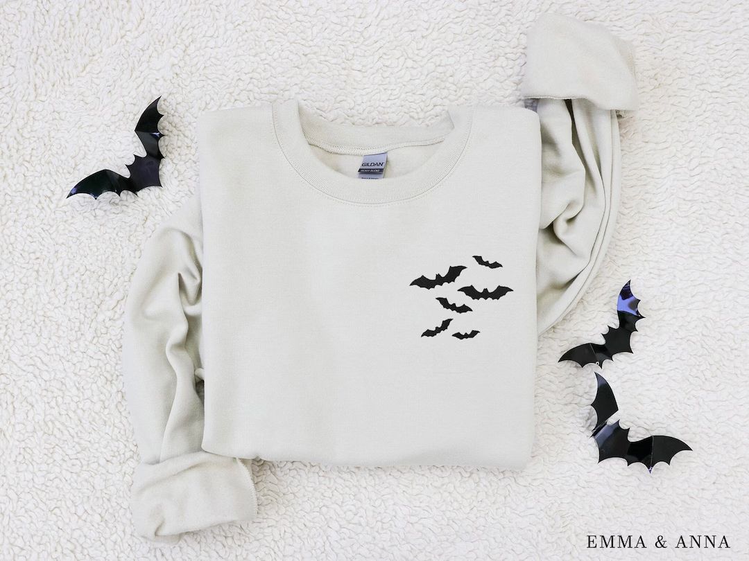 Embroidered Bats Sweatshirt Halloween Sweatshirt Its Frickin - Etsy | Etsy (US)