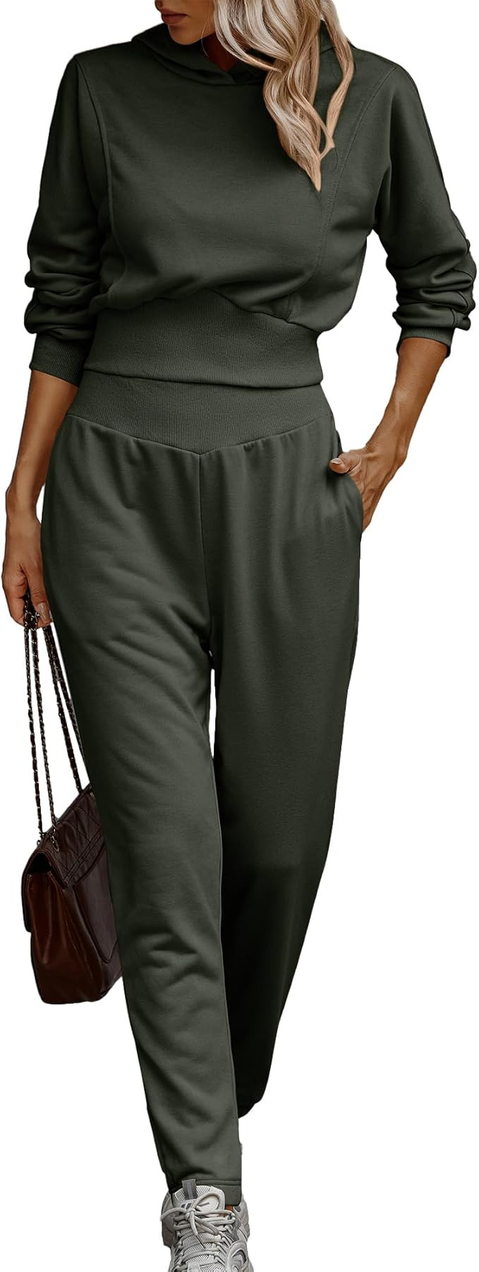 BTFBM Women's Sweatsuit Set Casual Pullover Hoodie Sweatpants Long Sleeve Tracksuit 2 Piece Sport... | Amazon (US)