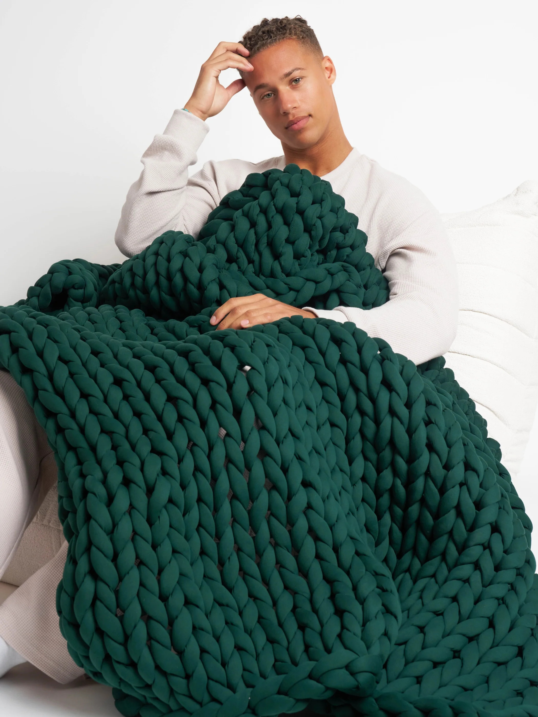 Comfrt CuddleCloud Weighted Blanket | Evergreen | Green | Oversized | 20lb | Comfrt