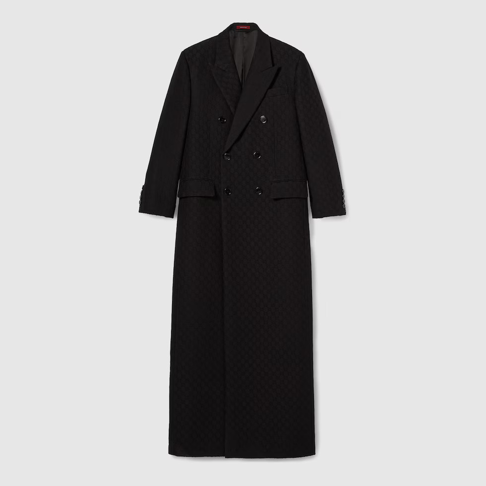 Gucci GG silk wool crêpe double-breasted coat | Gucci (US)