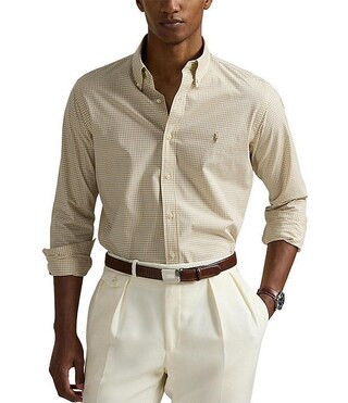 Polo Ralph LaurenClassic Fit Gingham Stretch Poplin Long Sleeve Woven Shirt | Dillard's