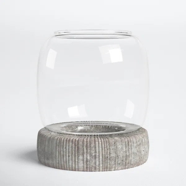 Layana Concrete / Cement Tabletop Hurricane | Wayfair Professional