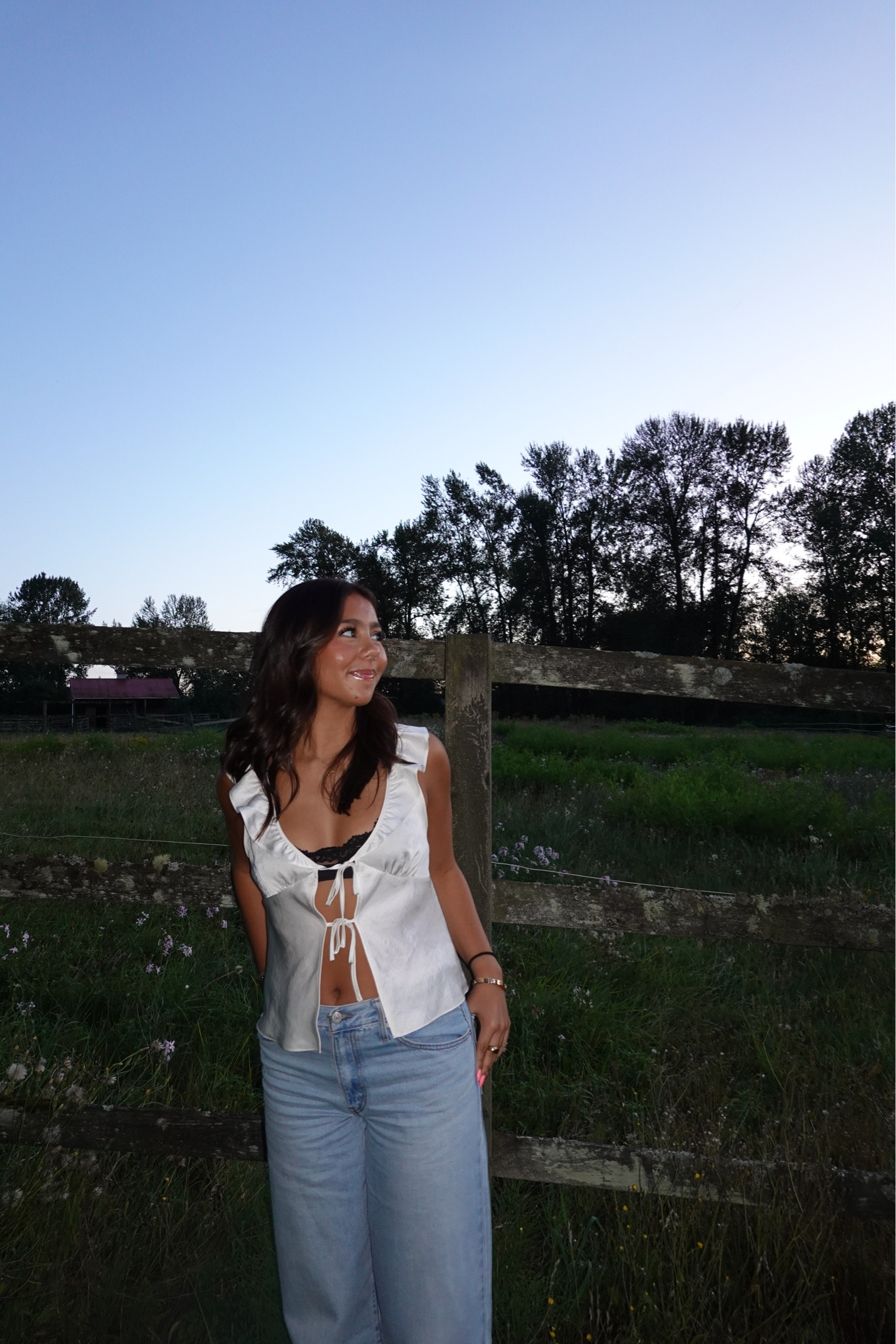 top: size small
bra: size small
jeans: 26 

#LTKFallSale #LTKStyleTip #LTKParties