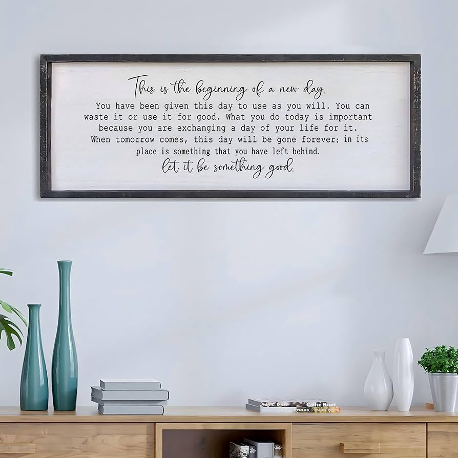 Surfapans This Is The Beginning Of A New Day Office Wall Decor 40"x15" Large Farmhouse Inspiratio... | Amazon (US)