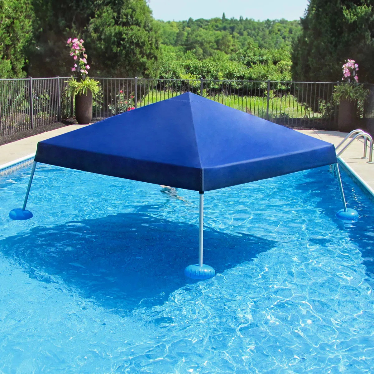 Sunjoy 10 ft. × 10ft. Floating Pool Canopy With Hand Carry Bag Pop Up Gazebo Fabric Canopy | Wayfair North America