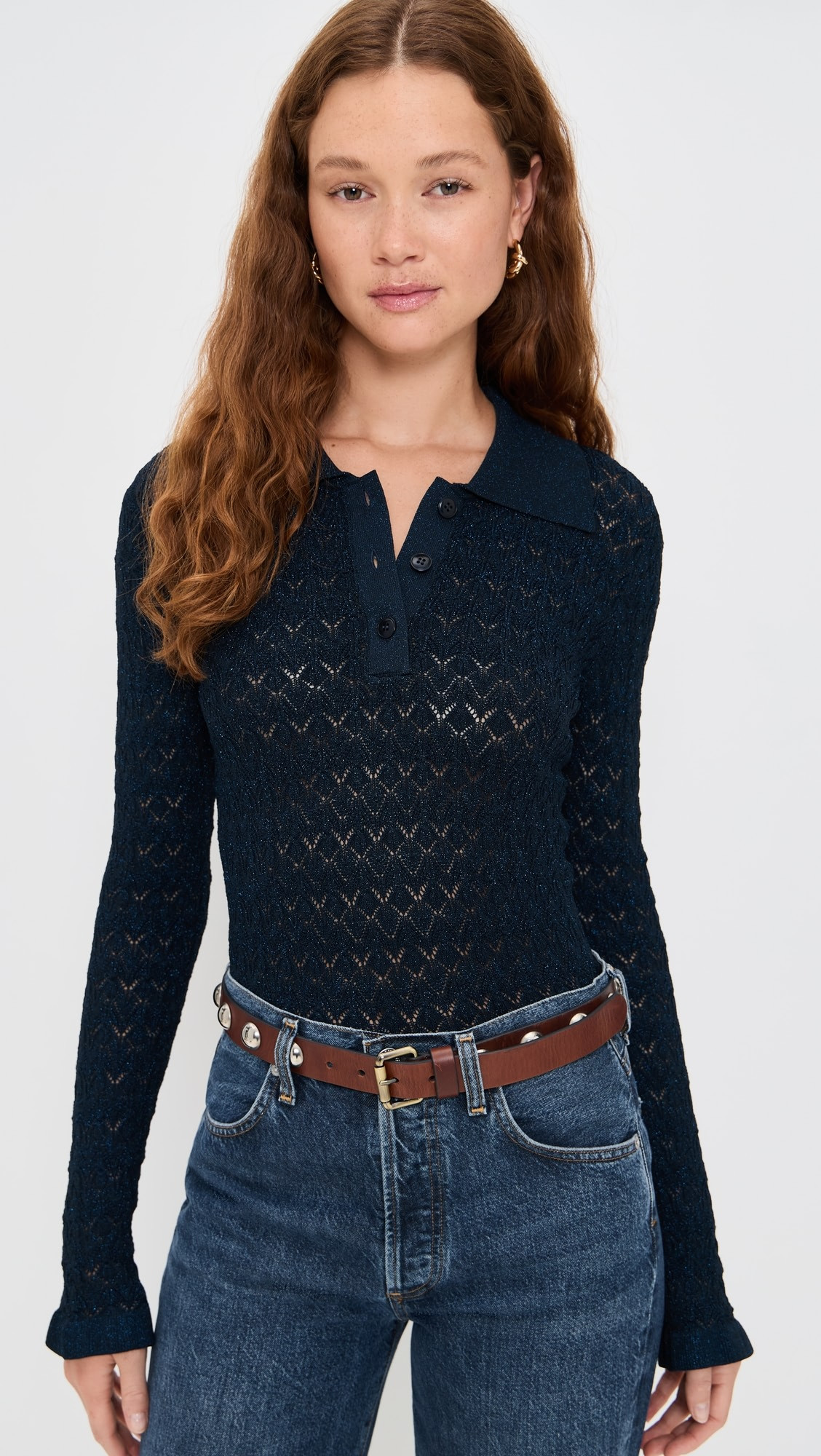 Ruby Knit Long Sleeve Polo | Shopbop