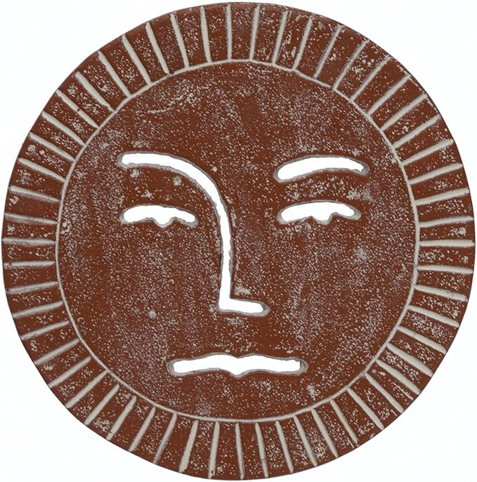 Bloomingville Round Cast Iron Debossed Sun, Terra-Cotta Color Trivet, 8" L x 8" W x 1" H, Terraco... | Amazon (US)