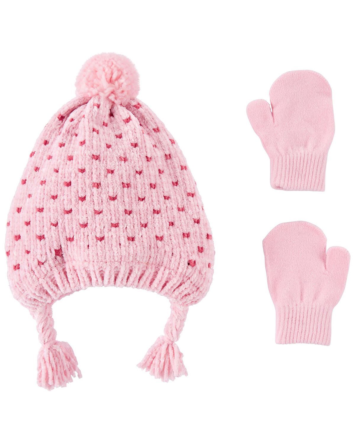 Pink Toddler 2-Pack Trapper Hat & Mittens Set | carters.com | Carter's