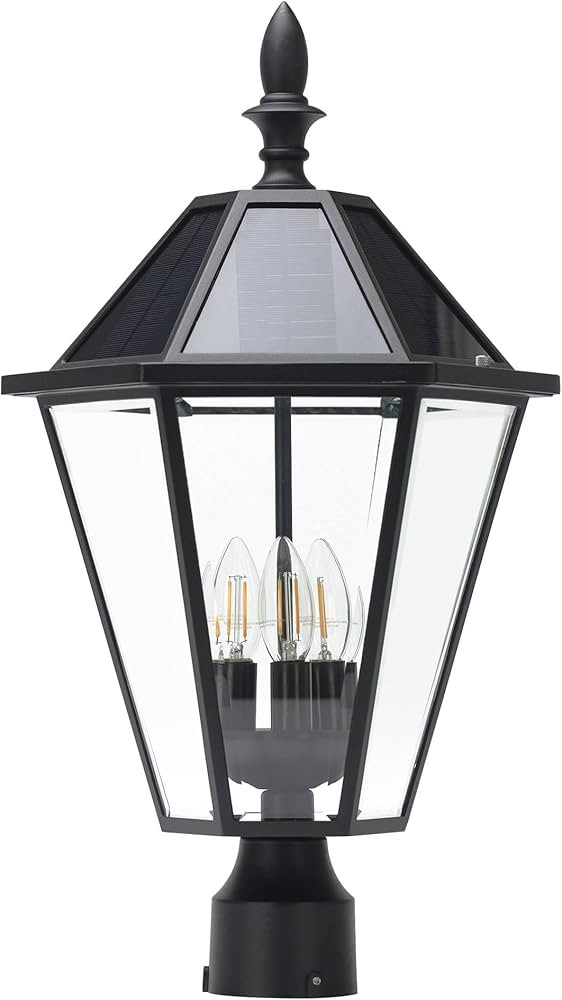 LUTEC 12513LE4-SL-Head LED Post Solar Light Outdoor, Dusk to Dawn Vintage Street Lights for Lawn ... | Amazon (US)