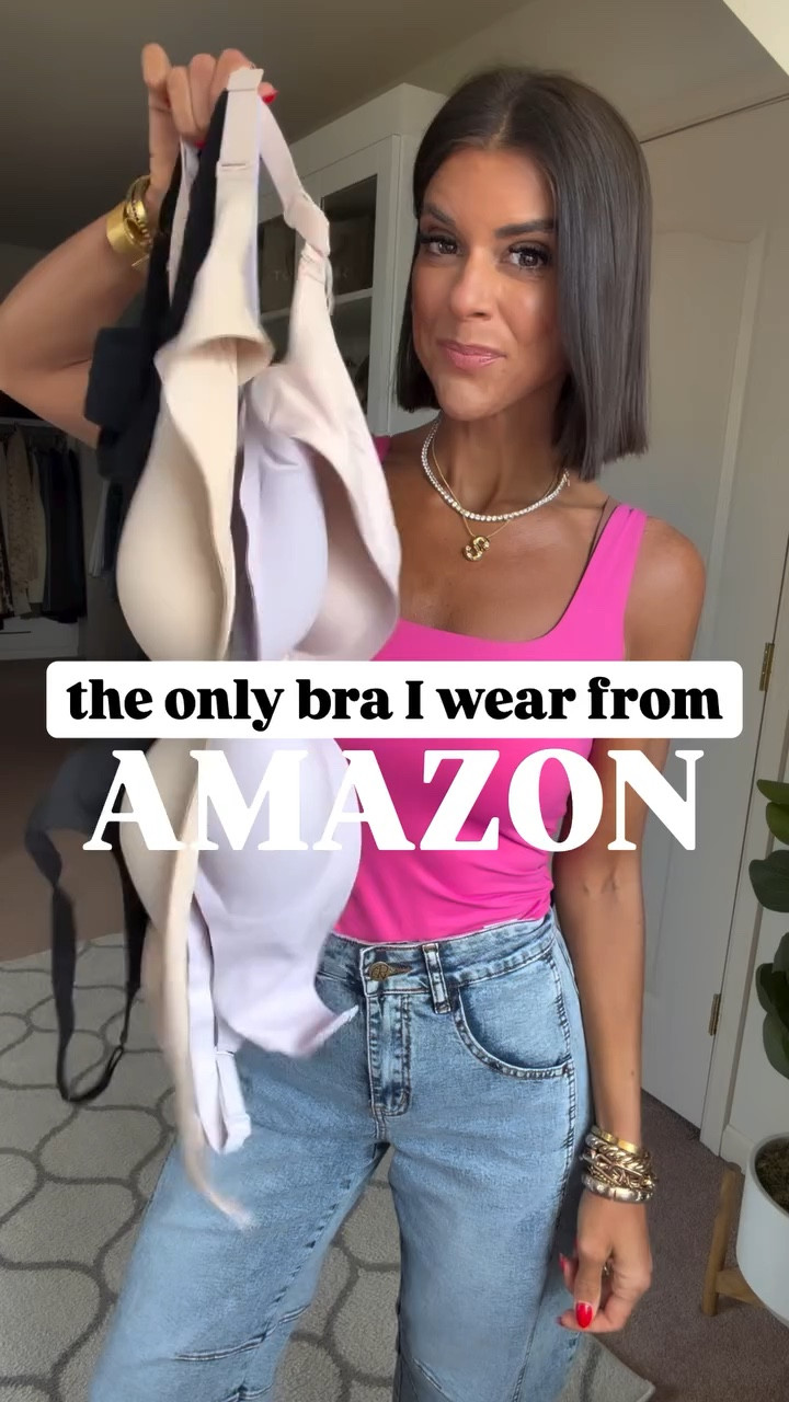 My favorite bras on Amazon! These are the best because you can also cross the straps and wear it with your racer back tanks! I’m 5’5 and in size small in bra and tanks, size xs in jeans. 

#LTKSeasonal #LTKSaleAlert