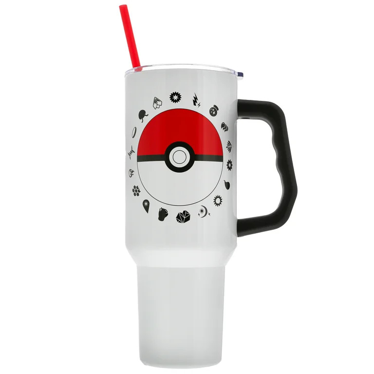 Pokemon Pokeball White 40 fl oz Stainless Steel Tumbler | Walmart (US)