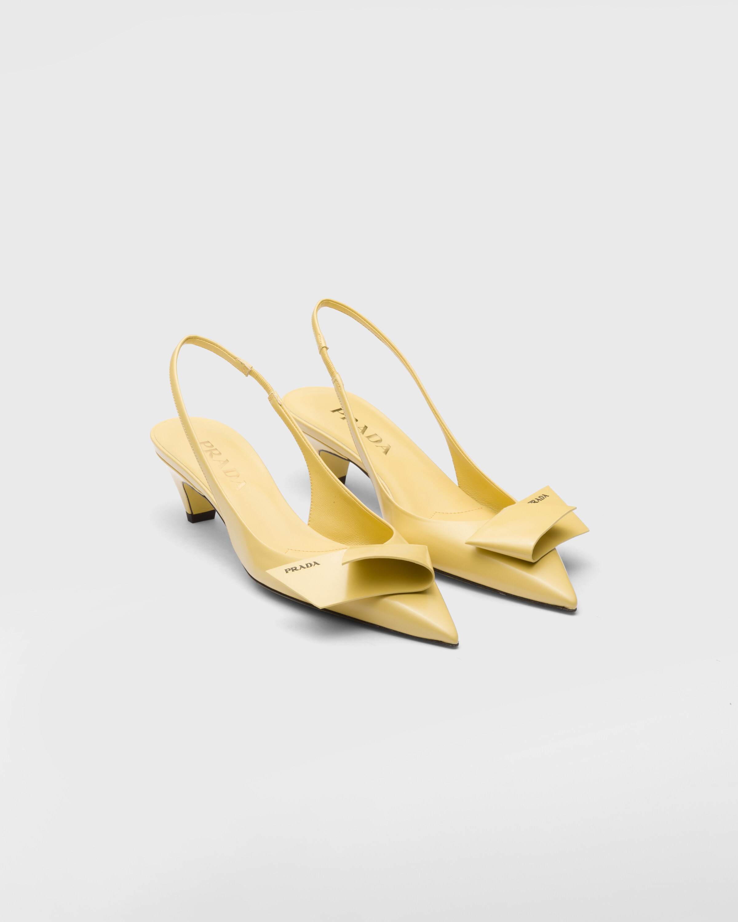 Brushed leather slingback pumps | Prada INT