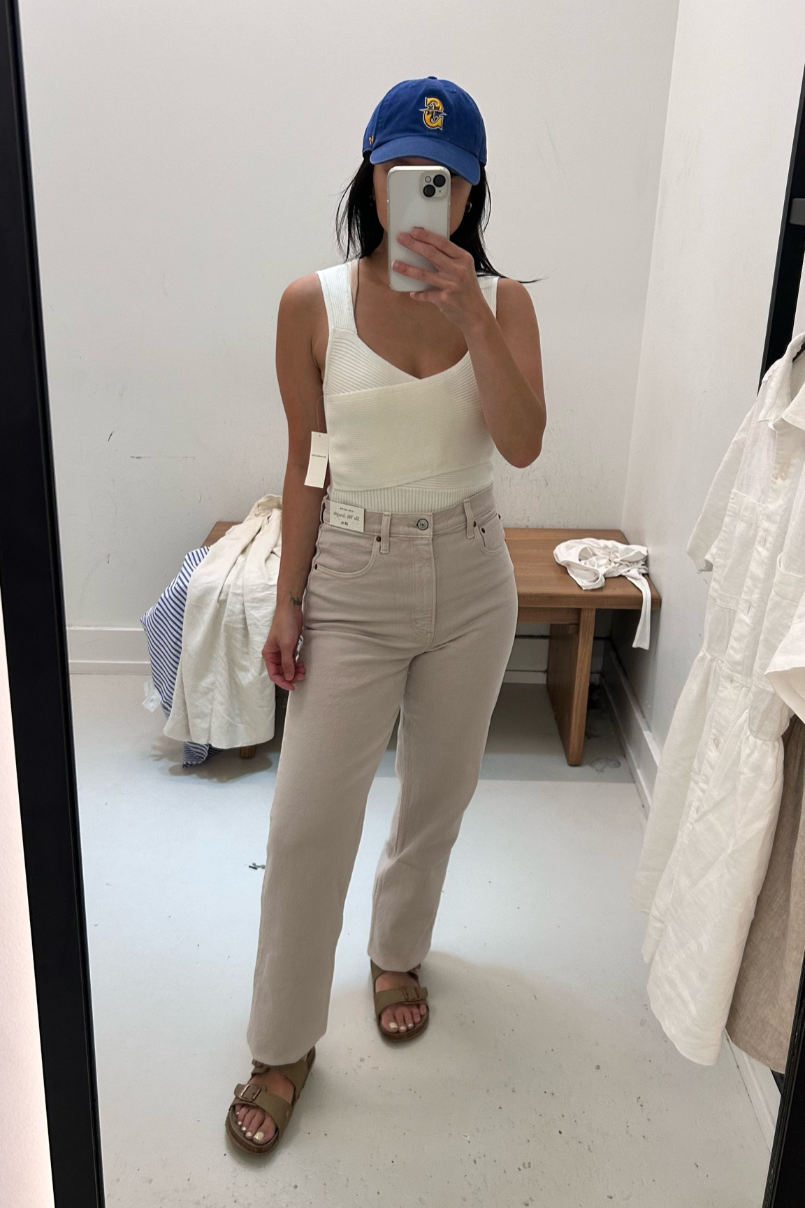Finally found stone colored denim that makes all my post baby curves feel less blah. 20% off this weekend! Do not sleep on #abercrombie. I am so pleased with the quality in their denim, linen, and basics! 

#LTKBacktoSchool #LTKunder100 #LTKsalealert