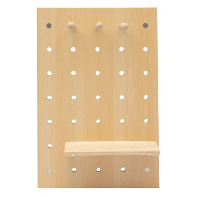 23.6x15.7" Wooden Rectangular Pegboard Combination Wall Organizer Kit | Wayfair North America