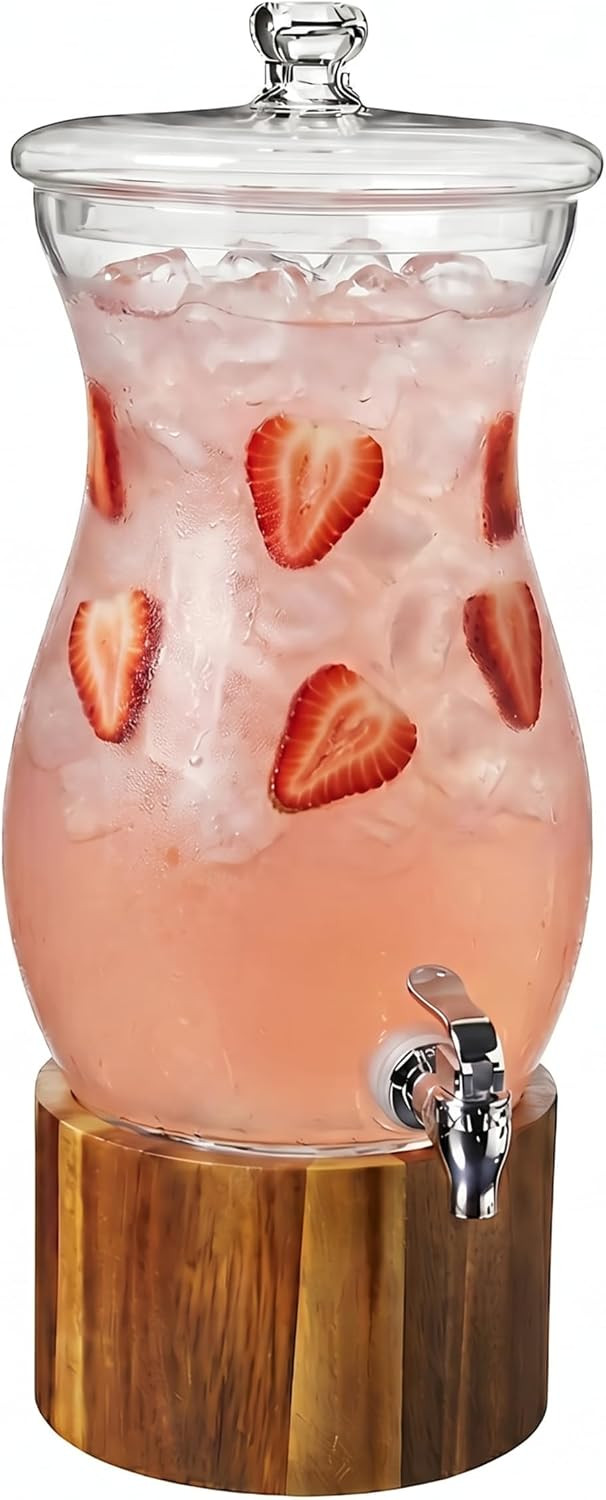 American Atelier Madera Glass Beverage Dispenser, Wood Base, 1.6 Gal | Amazon (US)