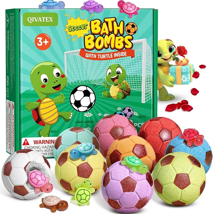 Bath Bombs with Surprise Toys Inside, Soccer Gifts for Kids Boys Girls, 9 Kids Bath Bombs Gift Se... | Amazon (US)