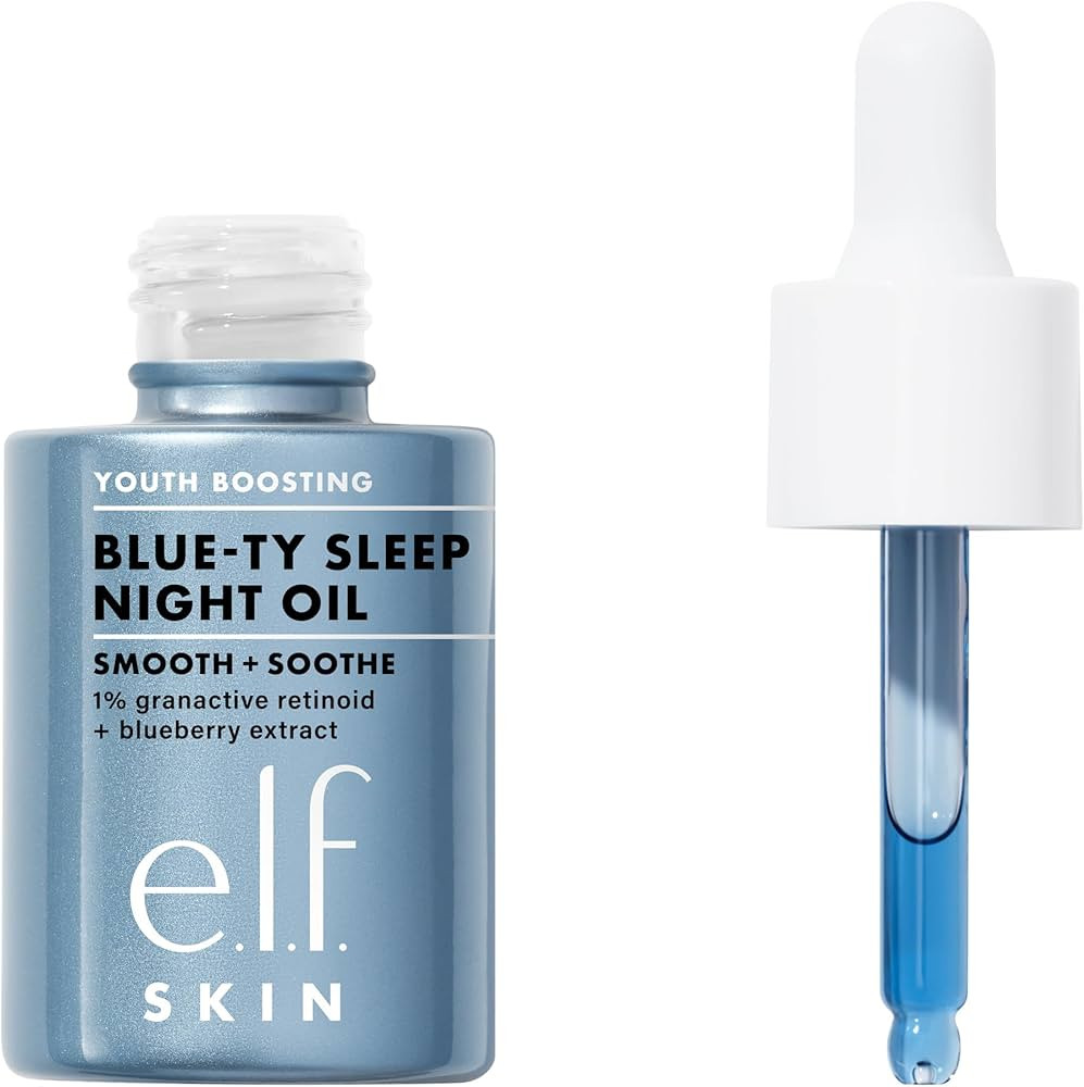 e.l.f. SKIN Youth Boosting Blue-ty Sleep Night Oil, Gentle Overnight Face Oil, Treats Fine Lines ... | Amazon (US)