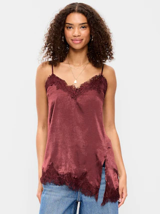 Asymmetrical Lace-Trim Cami Top | Old Navy (US)