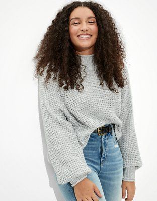 AE Dreamspun Mock Neck Sweater | American Eagle Outfitters (US & CA)