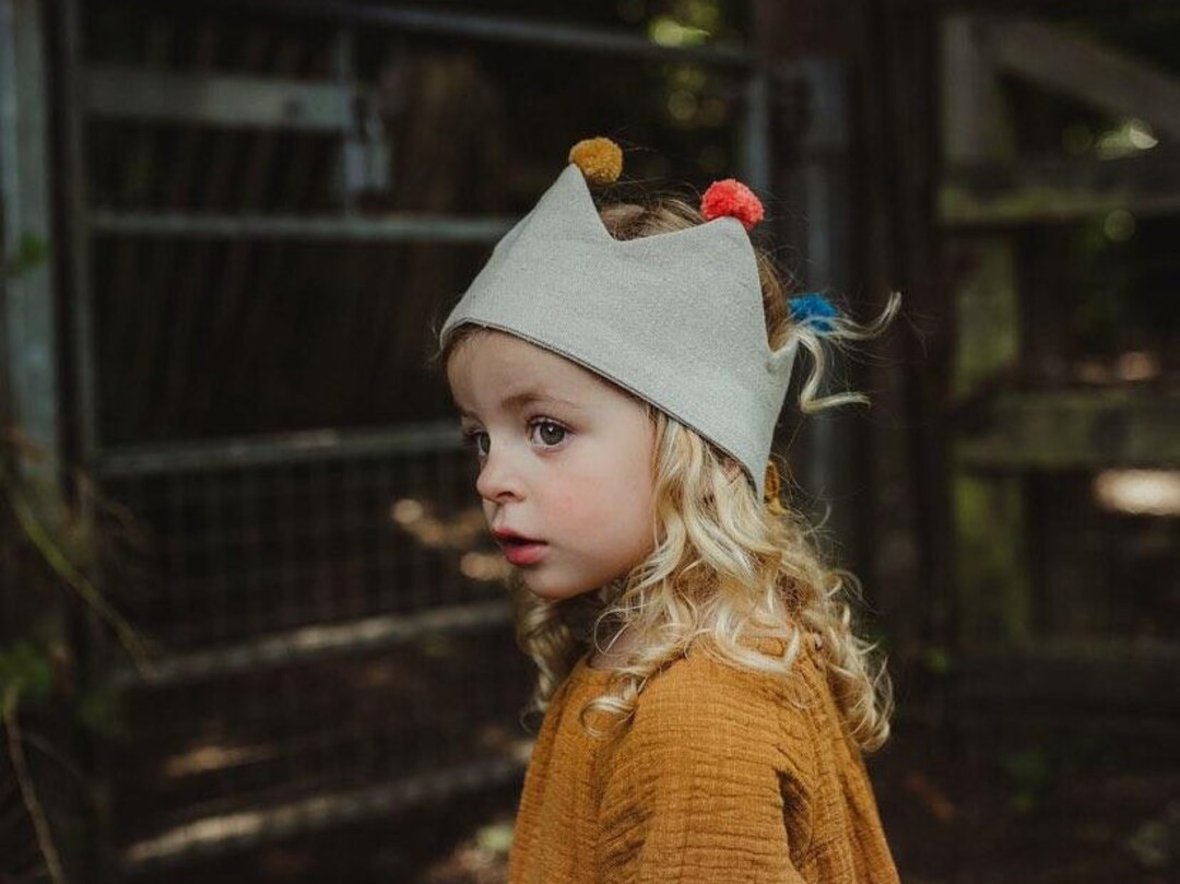 Fabric Crown, Fabric Play Crown, Waldorf Crown, Princess Crown, Birthday Crown, Pompom Crown from... | Etsy (US)