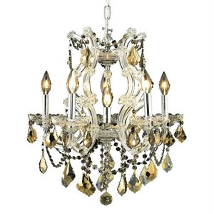 Elegant Lighting Maria Theresa 20" 6 Light Royal Crystal Chandelier | Cymax