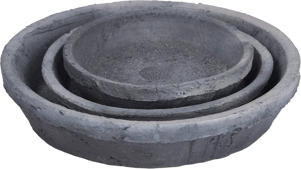 Esschert Design AT32 Aged Terracotta Set of 3 Round Saucers for AT31, Charcoal | Amazon (US)