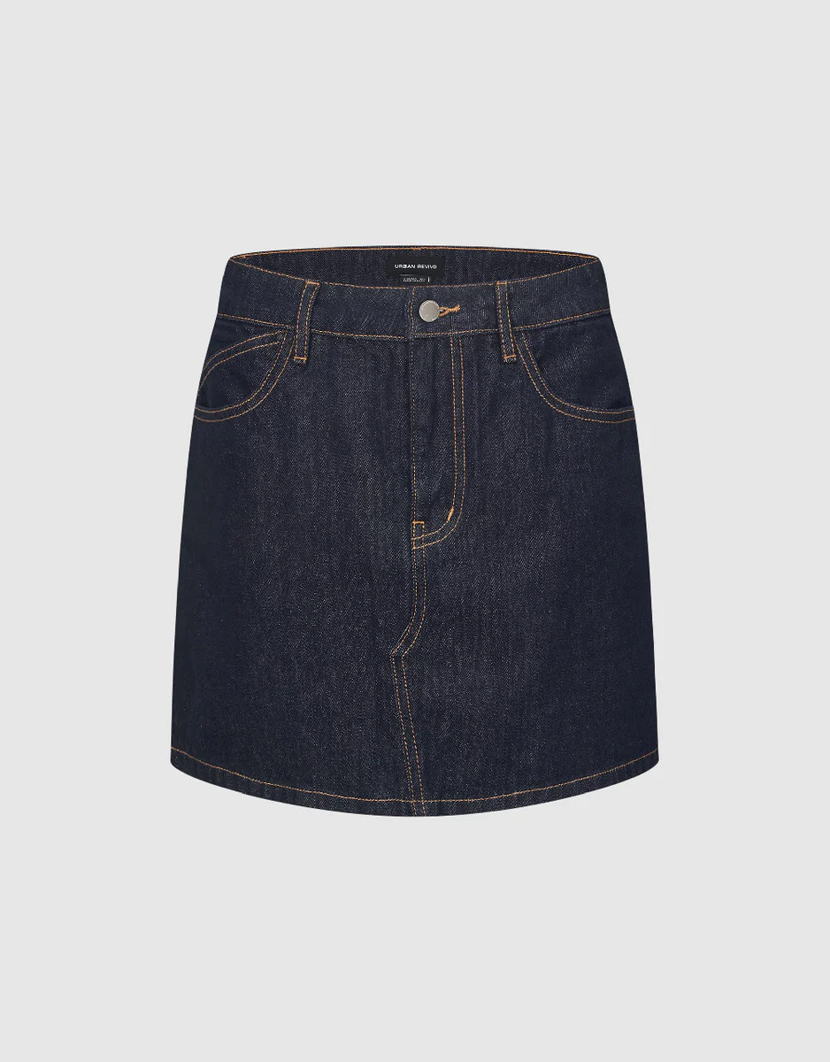 Mini A-Line Denim Skirt | Urban Revivo