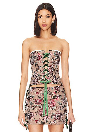 Margaux Bustier Top in Red Multi | Revolve Clothing (Global)