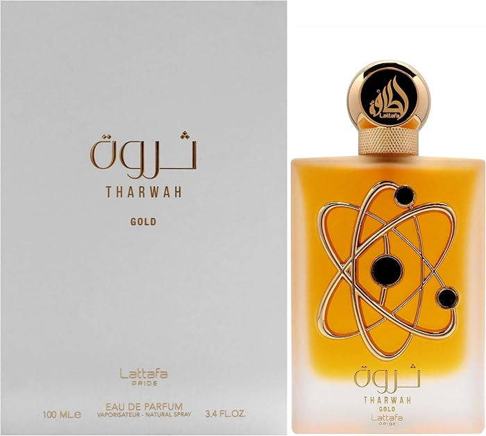Lattafa Perfumes Tharwah Gold for Unisex Eau de Parfum Spray, 3.4 Ounce | Amazon (US)