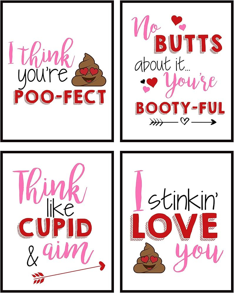 Silly Goose Gifts Valentine's Day Art Print Wall Art Sets (Funny Bathroom) | Amazon (US)