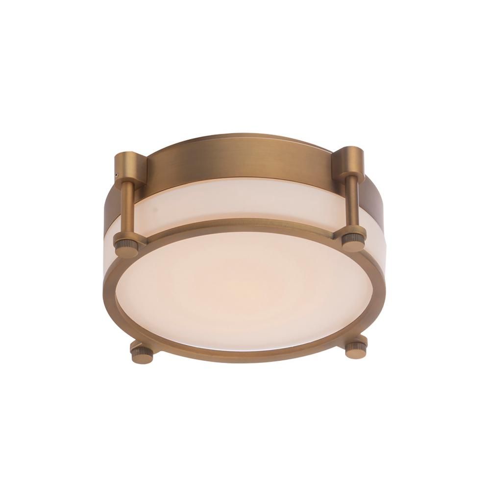WAC Lighting Wright 14 in. 1-Light 3000K Aged Brass LED Flush Mount-FM-46014-AB - The Home Depot | The Home Depot