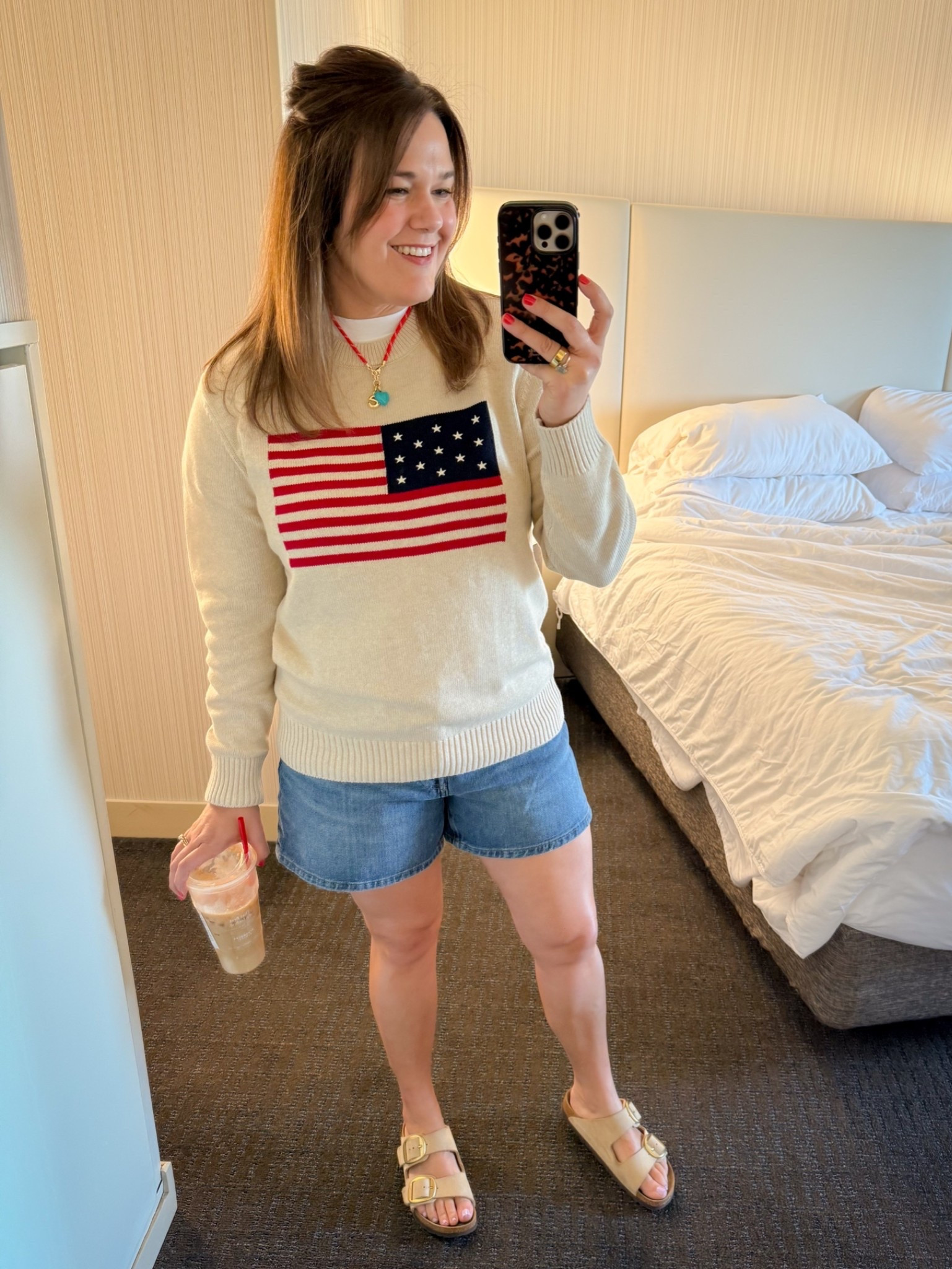 Loving this 100% cotton American flag sweater. Wearing a size large here for a little bit of an oversized fit. 



Fourth of July, outfit ideas, style finds, outfit ideas for moms, casual style finds, casual outfits for moms on the go, easy style finds, Fourth of July style.

#LTKOver40 #LTKootd #LTKMidsize