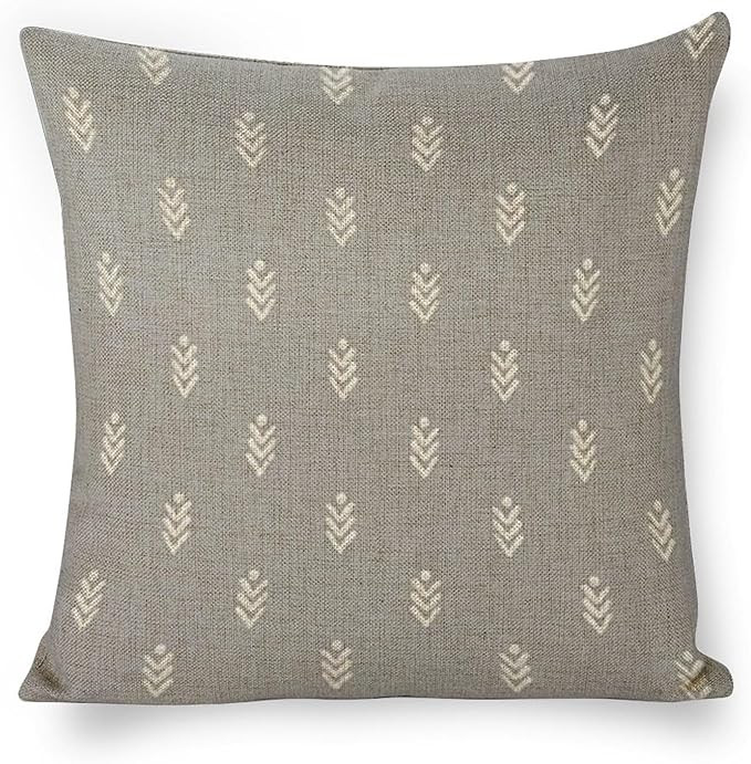 FOSHIN Decorative Throw Pillow Covers Nate Berkus Gray Blue Block Print Pillow Cover Modern Block... | Amazon (US)