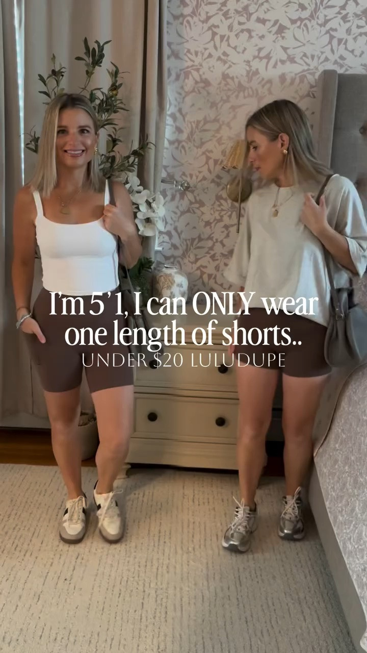 Comment SHORTS for a 🔗 to everything! 🤎 

#petitetips #petitehacks #styletips #activewear #lookalikes styling outfitinspo amazonfinds grwm summertime casual errands biker shorts petite friendly