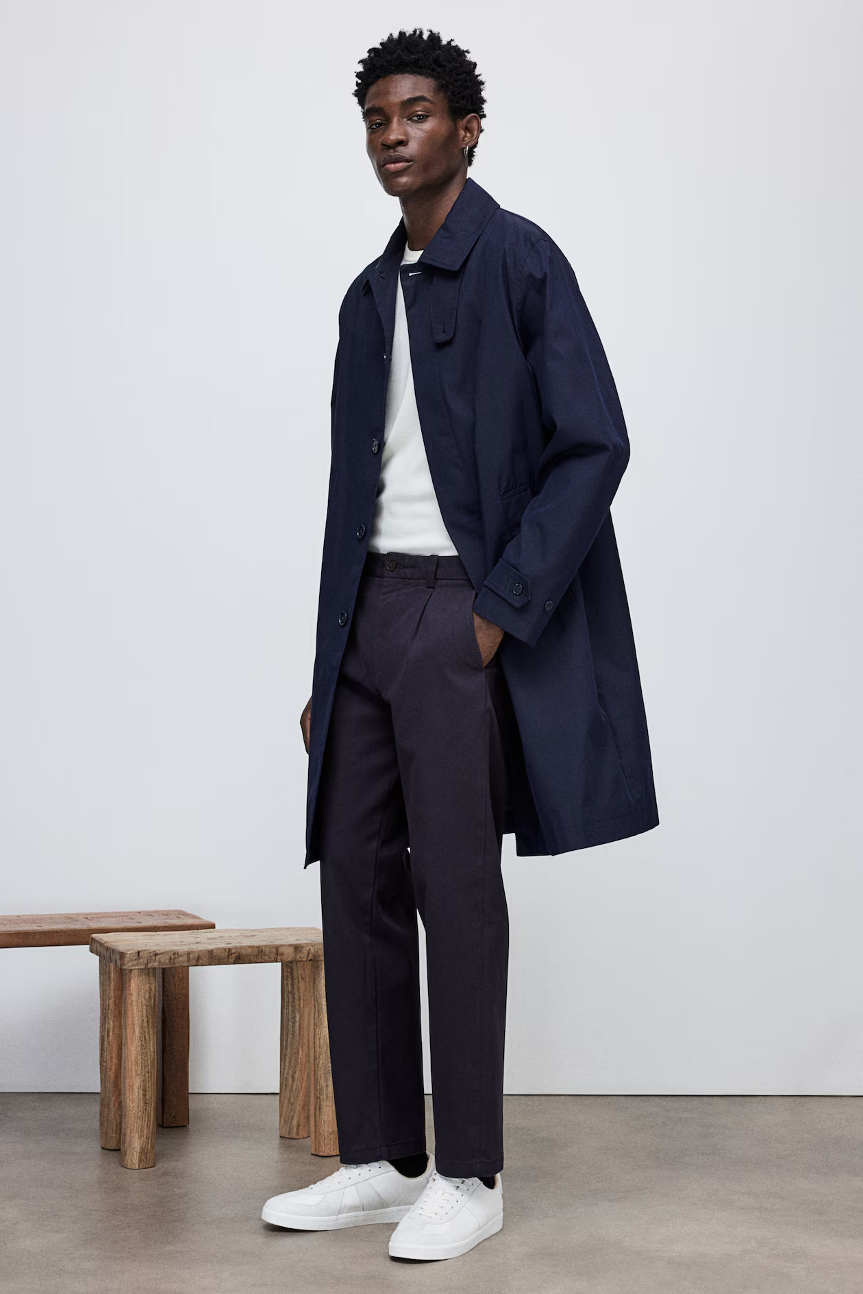 Regular Fit Cotton chinos - Navy blue - Men | H&M GB | H&M (UK, MY, IN, SG, PH, TW, HK)