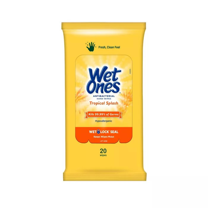Wet Ones Antibacterial Hand Wipes Travel Pack - Tropical Splash - 20ct | Target