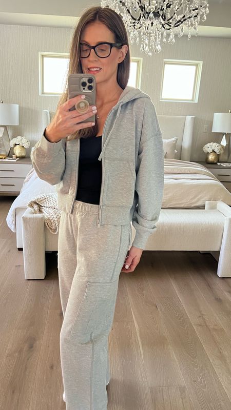 Sweat Set | you can wear your favorite sweat set all summer long in this lightweight airy terry fabric. And these cargo sweats are everything they are hyped up to be. Wearing a small in the pants and medium in the jacket. 

Casual outfit. Sweats. Cargo pants. Aritzia. Casual style. Cozy clothes  

#LTKFitness #LTKVideo #LTKStyleTip