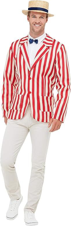 Smiffys 50725L 20s Barber Shop Costume, Men, Red & Cream, L-Size 42"-44" | Amazon (US)