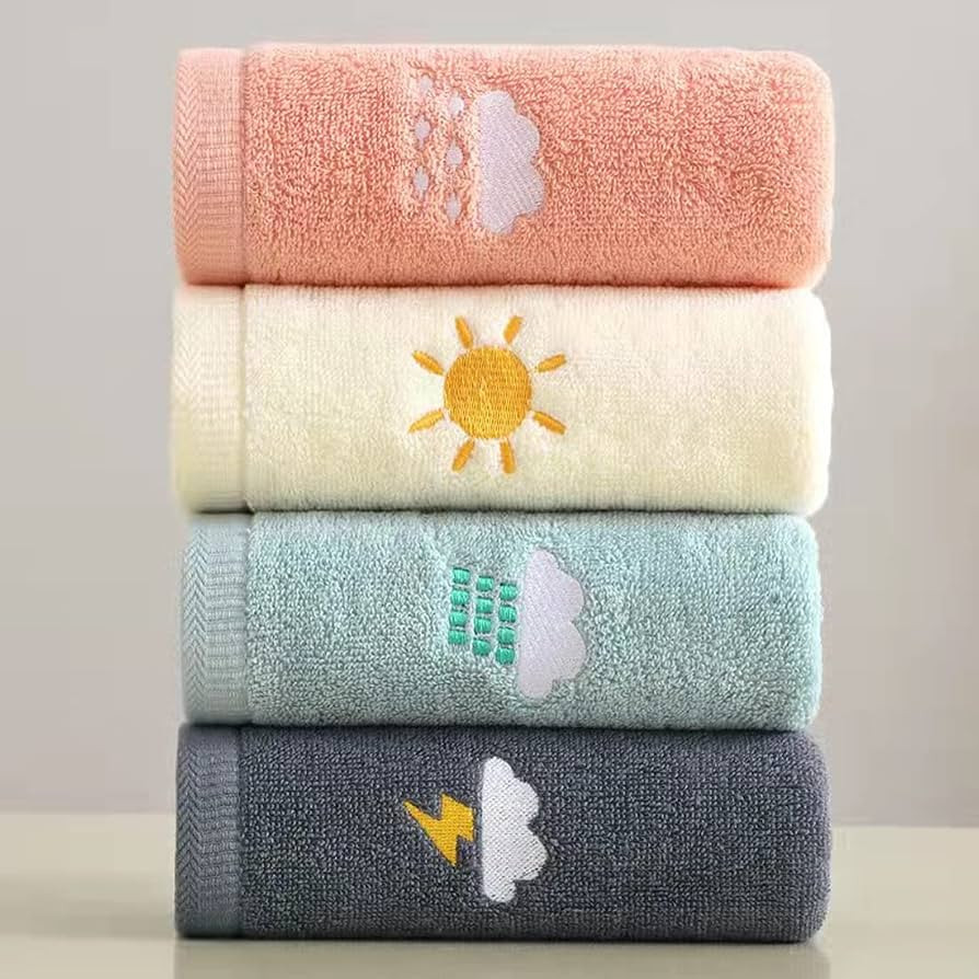 RUIBOLU Hand Towels for Bathroom Set 4 Piece, 100percent Cotton Bath Towel , Face Soft Highly Abs... | Amazon (US)