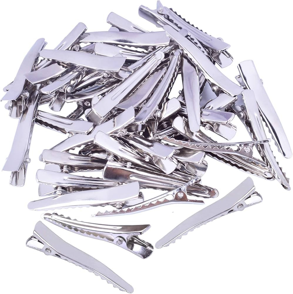 BronaGrand 100 Pieces 45 mm Metal Alligator Hair Clips Pins with Teeth | Amazon (US)