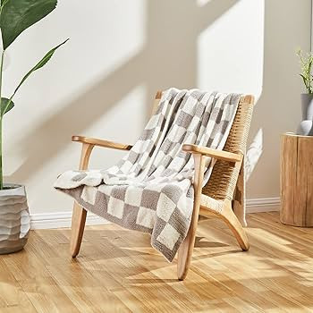 CozeCube Checkered Blanket,Ultra Soft Cozy Grey Checkered Throw Blanket, Warm Fluffy Checkerboard... | Amazon (US)