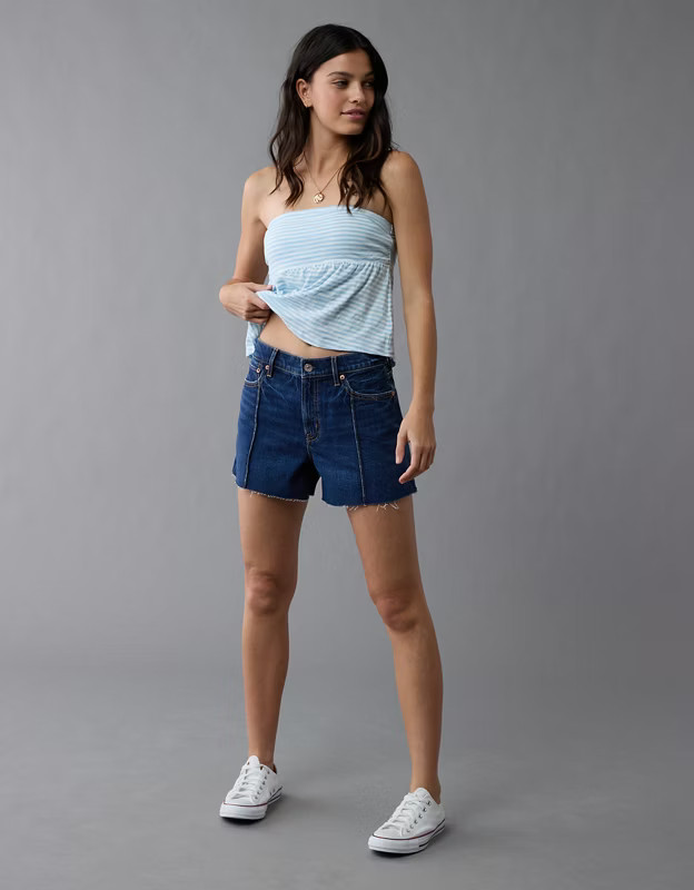 AE Strigid Super High-Waisted Relaxed Denim Short | American Eagle Outfitters (US & CA)