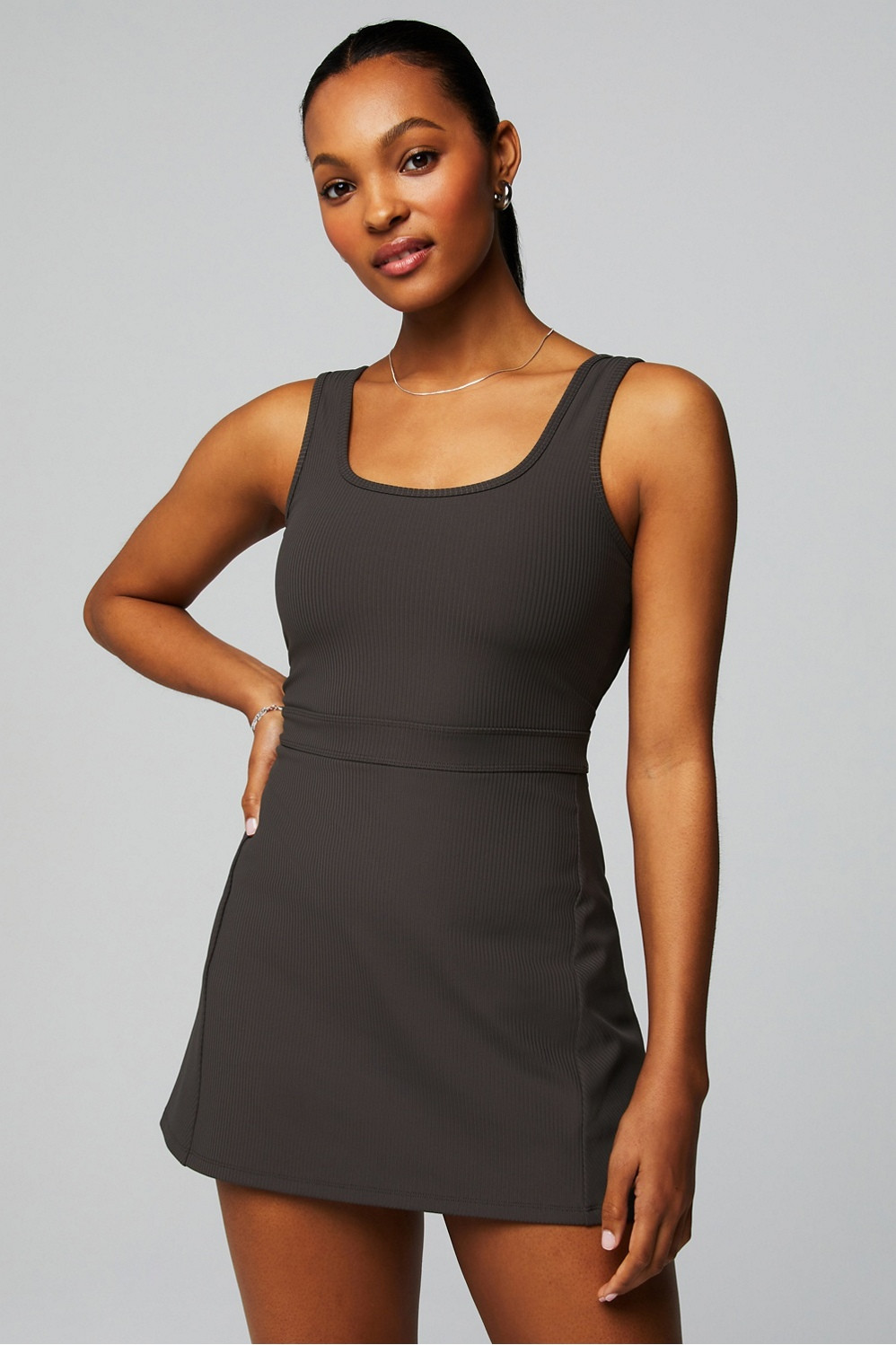 Sporty Rib Built-In Short Dress | Fabletics - North America
