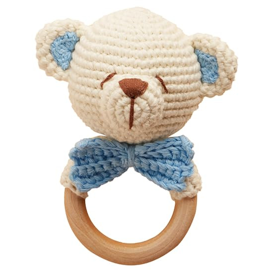 Chippi & Co Crochet Baby Rattle, Crochet Baby Toys, Stuffed Baby Doll, Organic Wooden Newborn Toy... | Amazon (US)